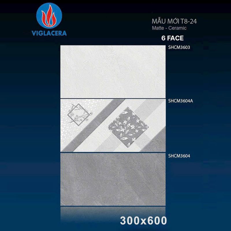 Gạch ốp tường Viglacera kích thước 30x60 SHCM 3603-SHCM3604A-SHCM3604